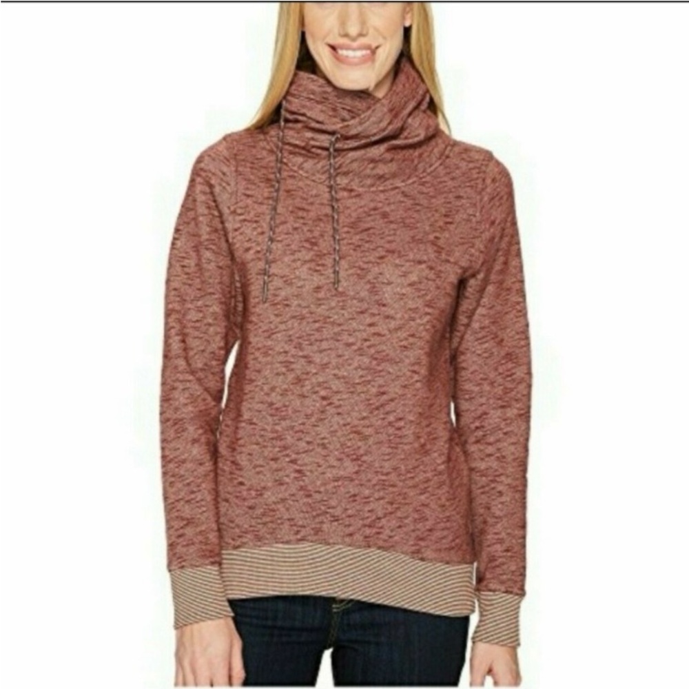 Columbia Red Marl Cowl Neck Sweatshirt Size S